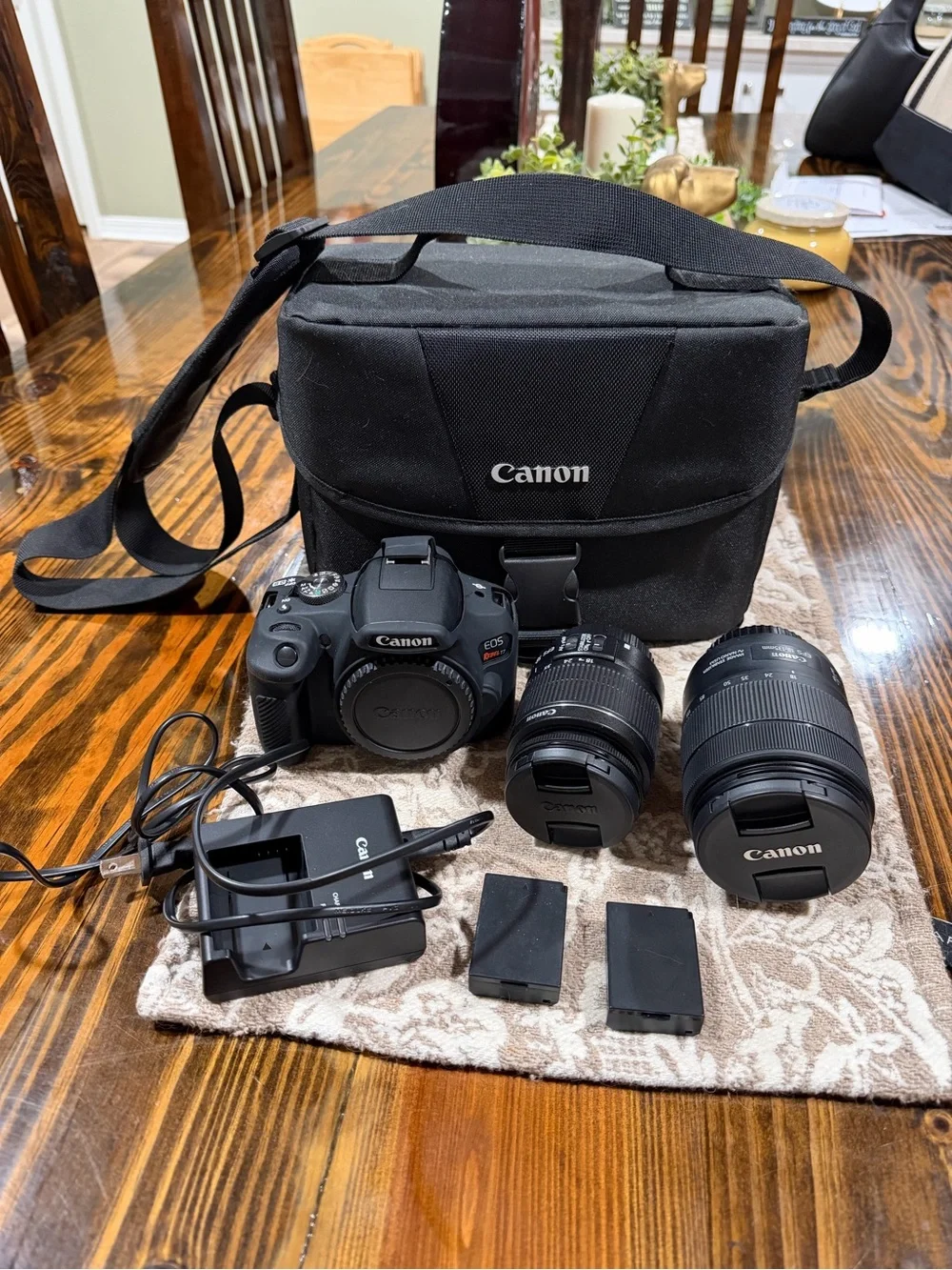 Canon EOS Rebel T7 Camera Kit in Black with Two Lenses